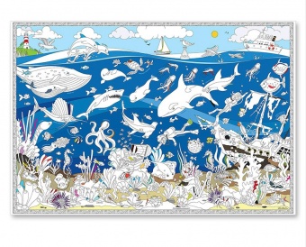 Плакат-раскраска ГЕОДОМ Подводный мир